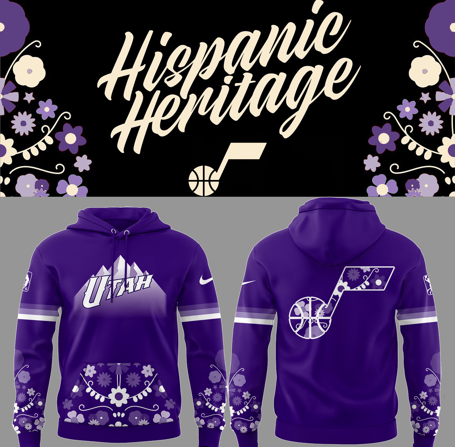 Utah Basketball Hispanic Heritage Night 2025 Hoodie Best Gifts For Basketball Lovers