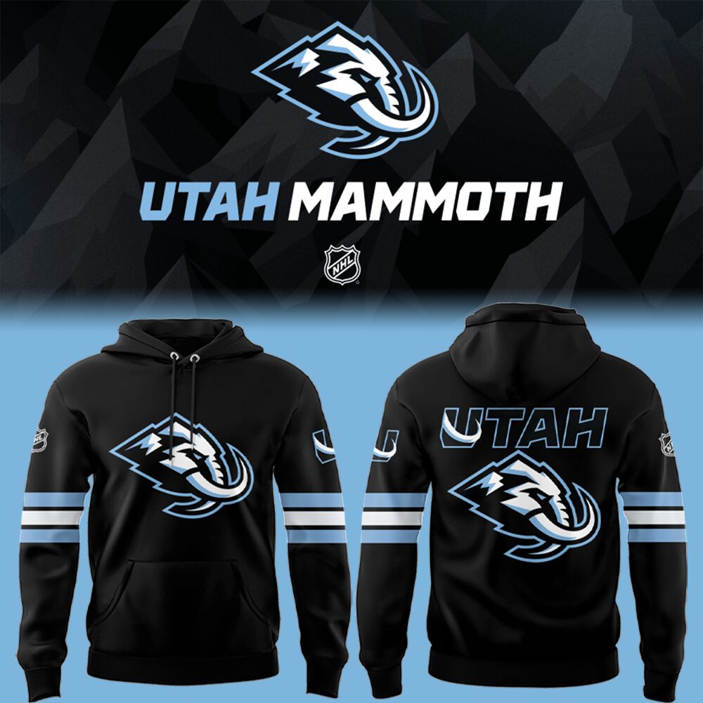 Utah Mammoth Tusks Up Unleashed The Ice Age Returns Black Hoodie Best Hockey Gifts