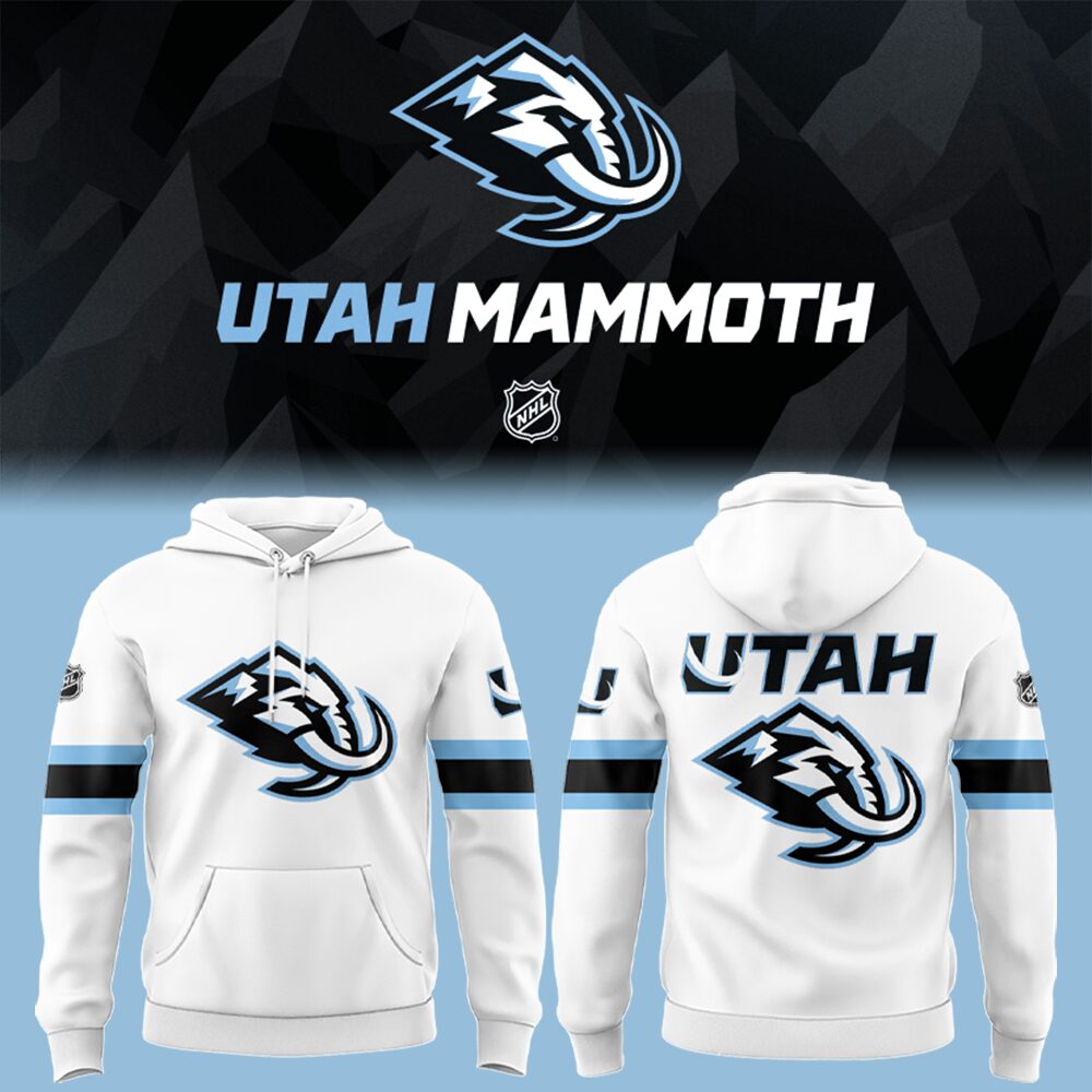 Utah Mammoth Tusks Up Unleashed The Ice Age Returns White Hoodie Gifts For Hockey Fans