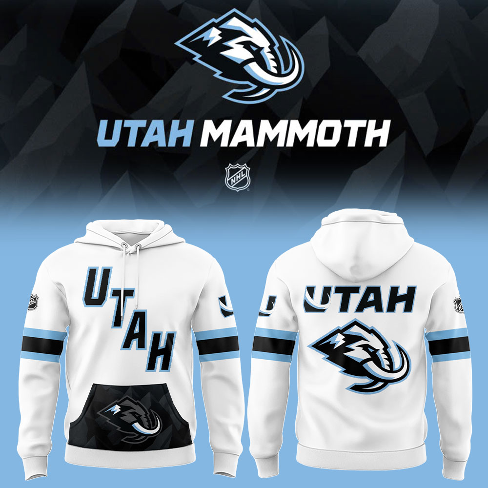 Utah Mammoth Tusks Up Unleashed The Ice Age Returns White Hoodie Gifts For Hockey Players