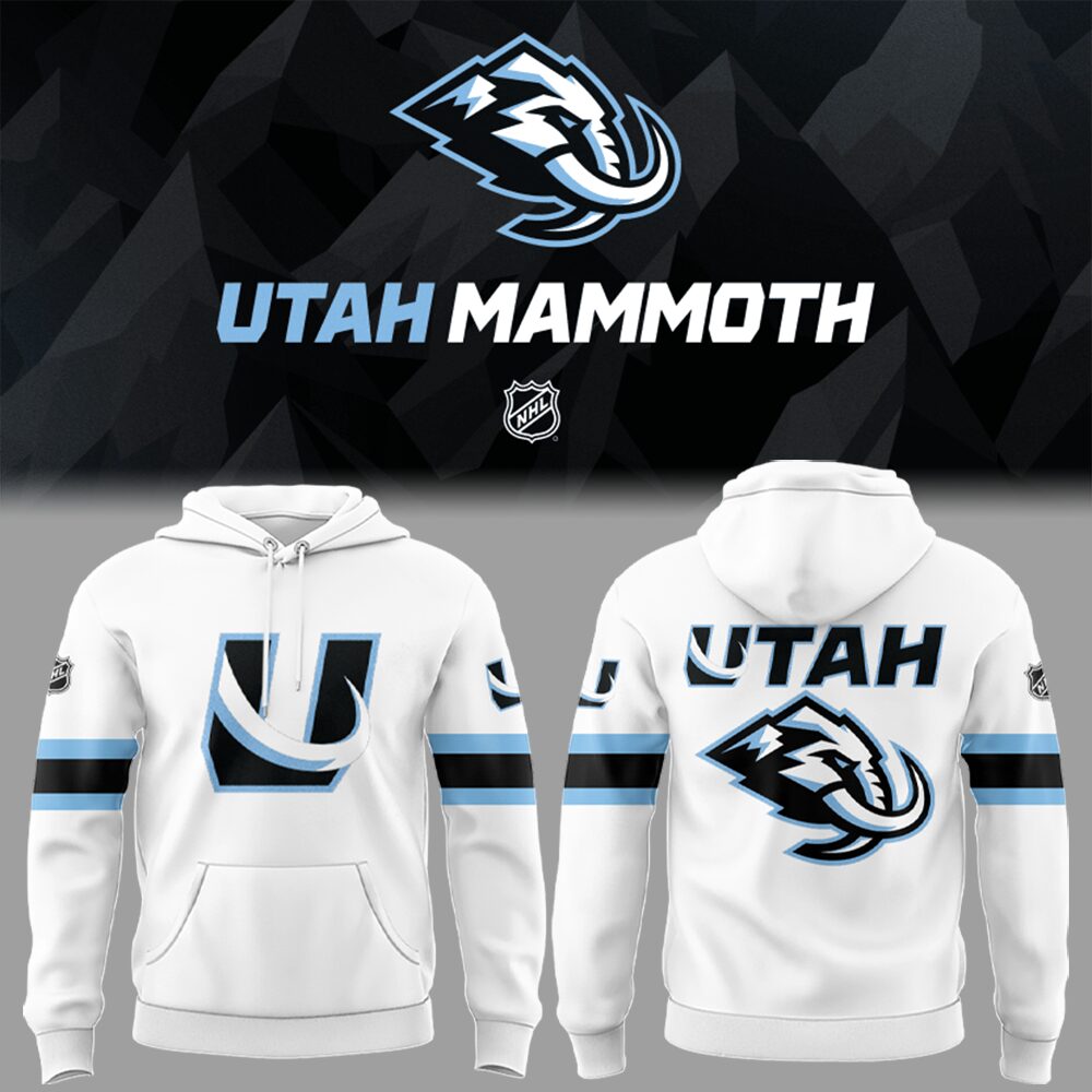 Utah Mammoth Tusks Up Unleashed The Ice Age Returns White Hoodie Hockey Coach Gift Ideas