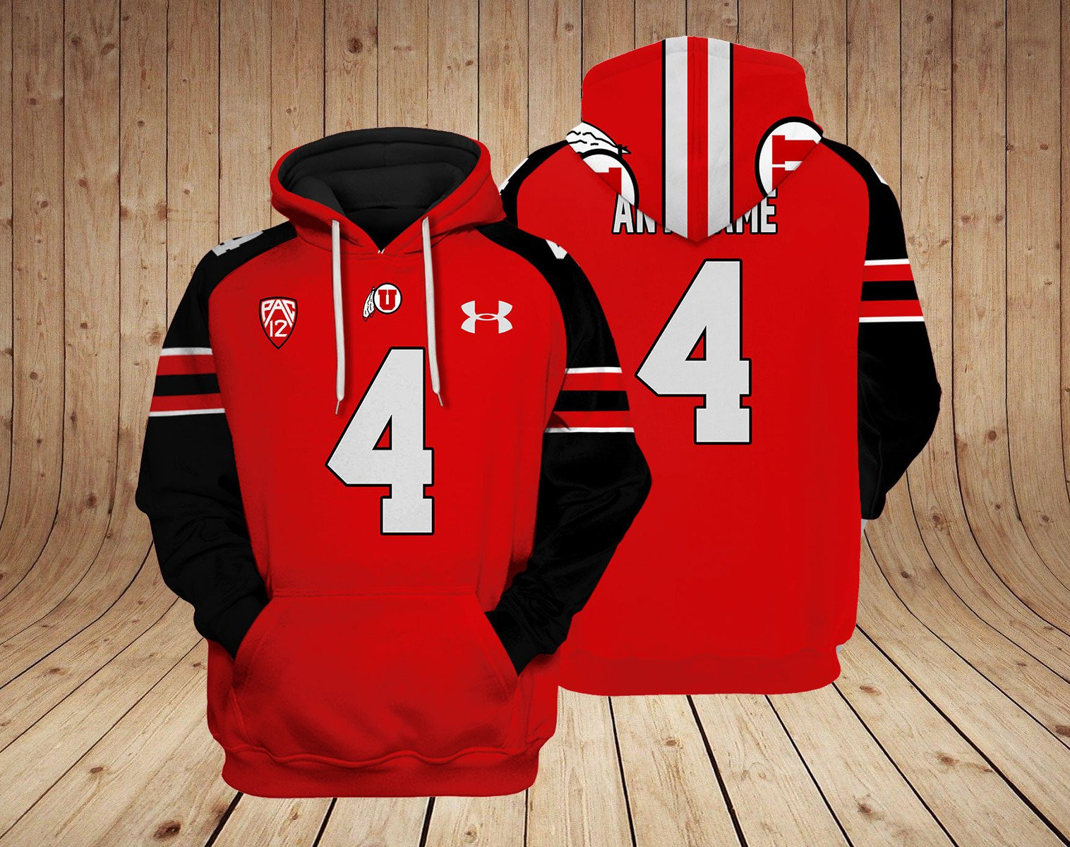Utah Utes Football Custom 3D printed Sweatshirt Hoodie Zipped Hoodie