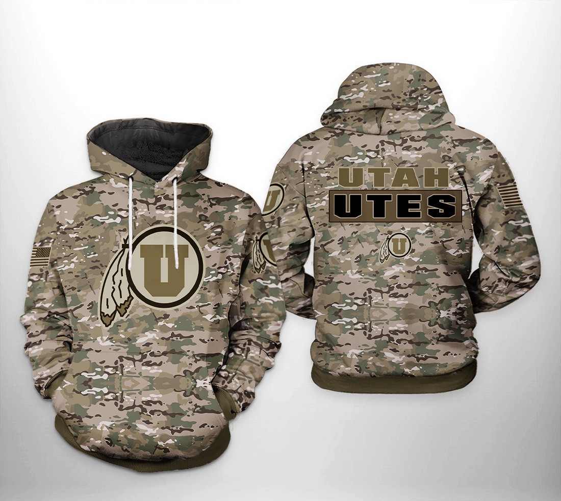 Utah Utes NCAA Camo Veteran Hoodie  Zip Hoodie
