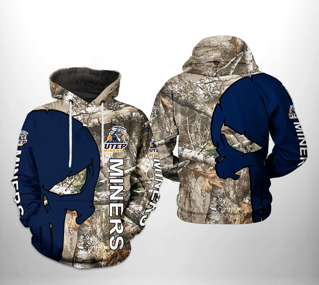 UTEP Miners NCAA Camo Veteran Hunting Hoodie  Zip Hoodie