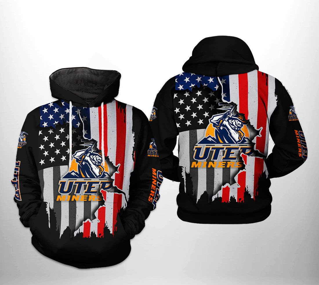 UTEP Miners NCAA US Flag Hoodie  Zip Hoodie Version 1851