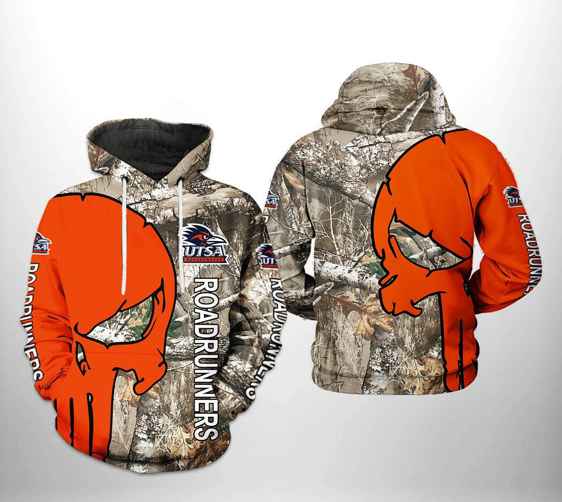UTSA Roadrunners NCAA Camo Veteran Hunting Hoodie  Zip Hoodie