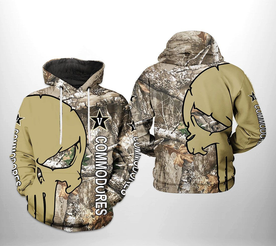 Vanderbilt Commodores NCAA Camo Veteran Hunting Hoodie  Zip Hoodie