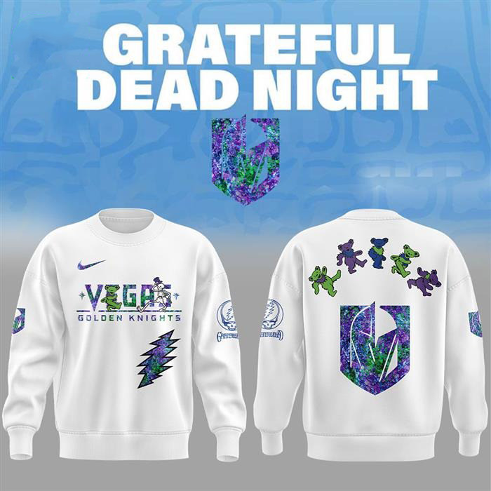Vegas Golden Knights Grateful Dead Night Sweatshirt Gift Ideas For Hockey Fans