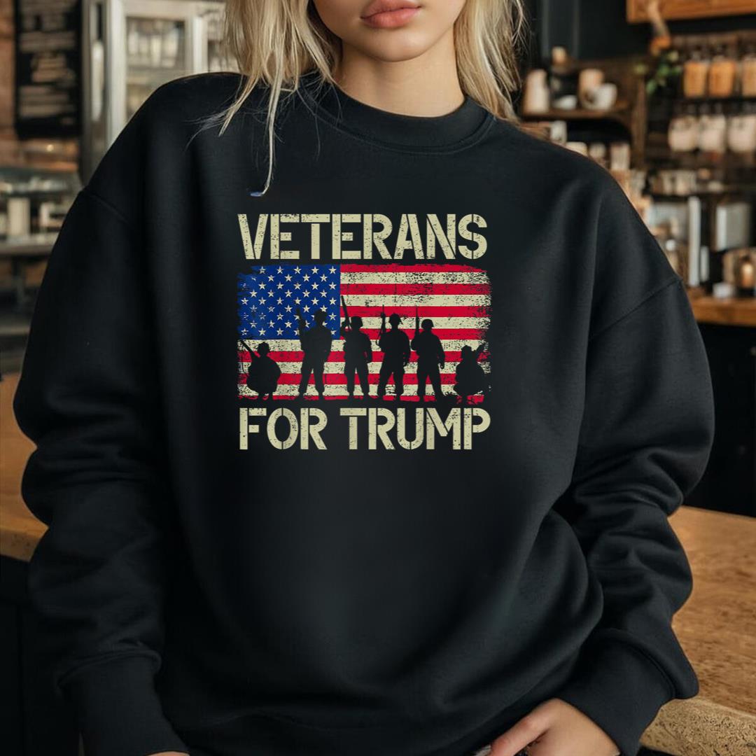 Veterans For Trump American Flag Veteran Dad Grandpa