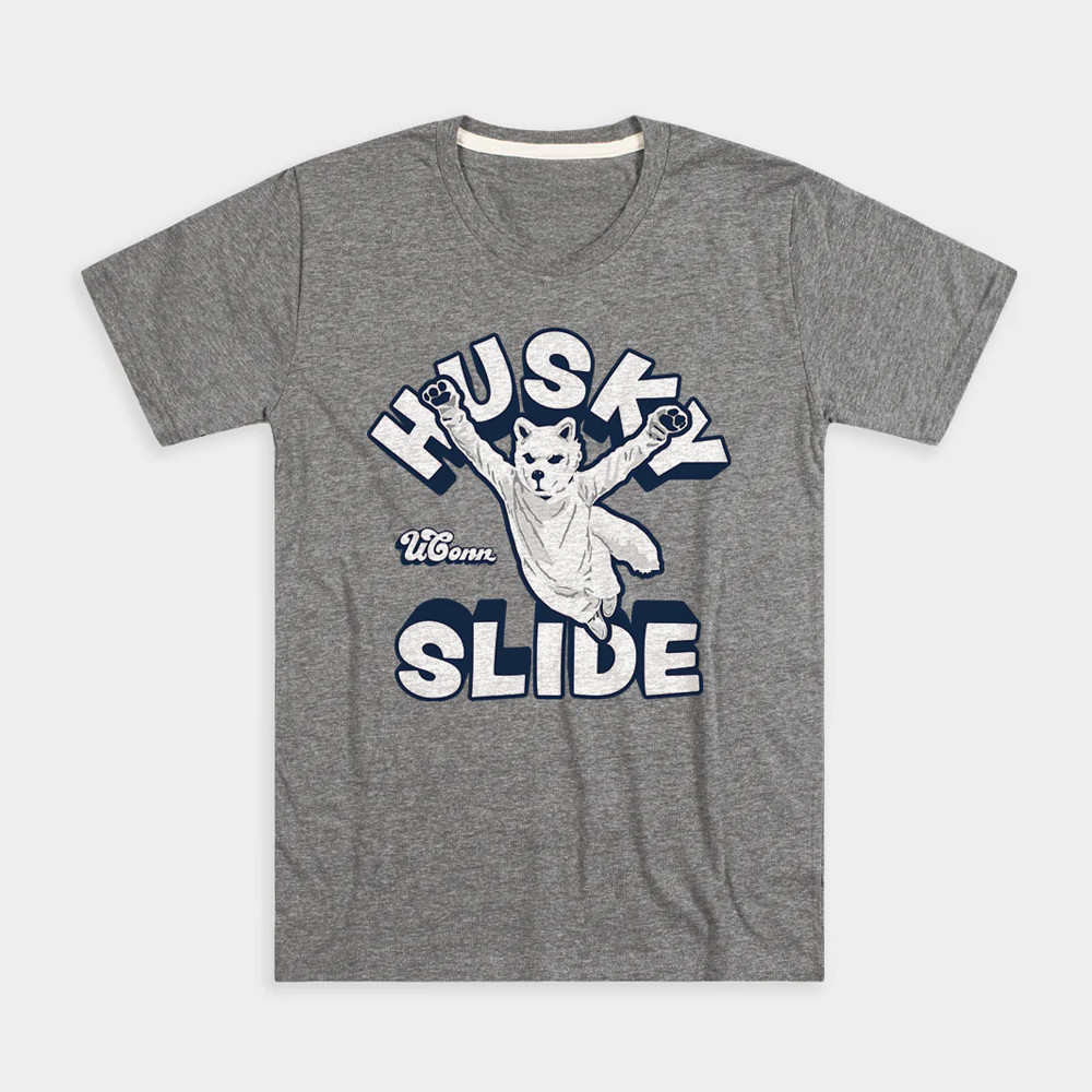 Vintage UConn Husky Slide T-Shirt Basketball Enthusiast Gifts