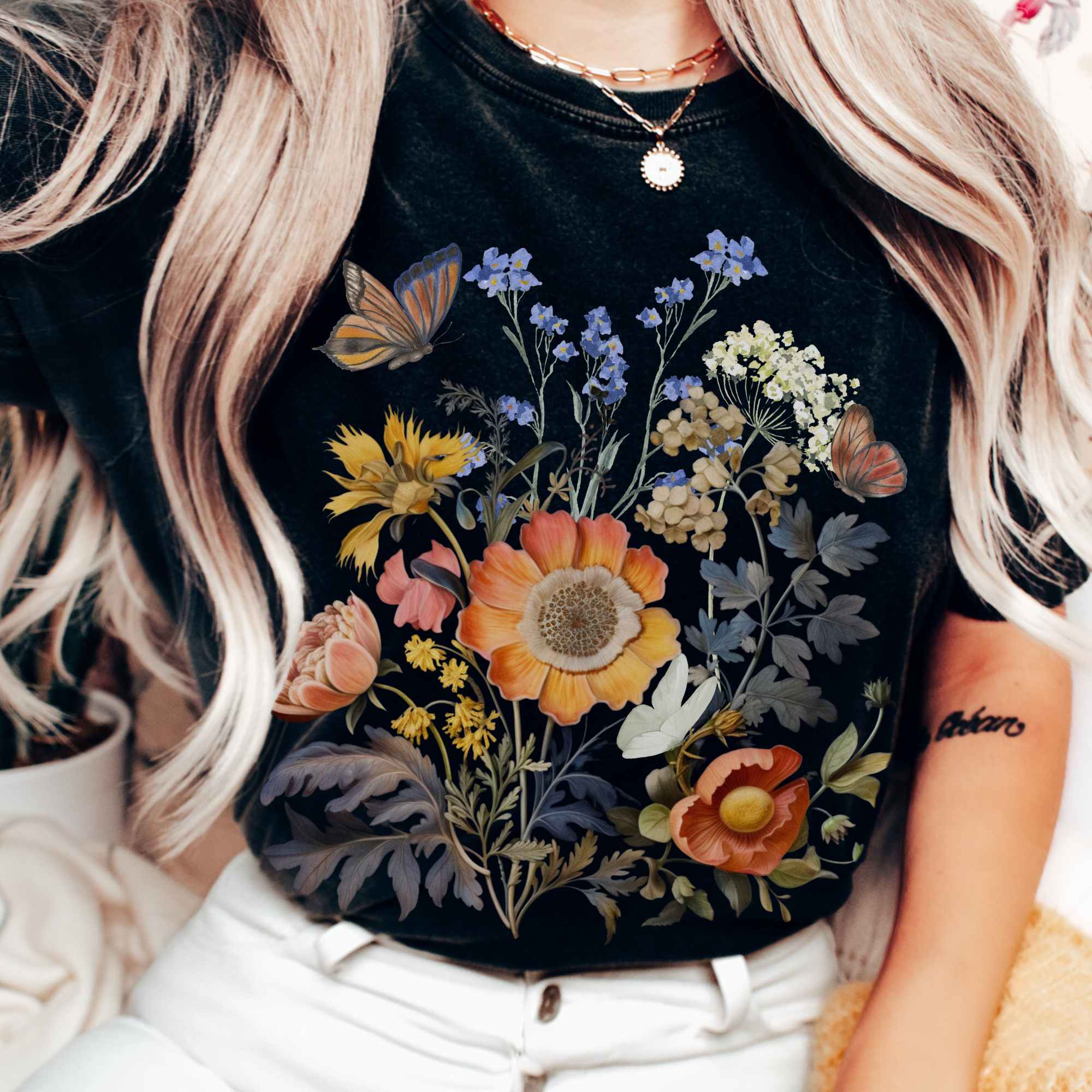 Vintage Wildflower Cottagecore T-Shirt Gift For Women