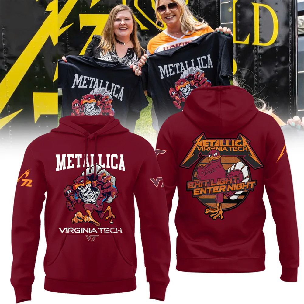 Virginia Tech Hokies Metallica Hoodie Gift Ideas For Football Lovers