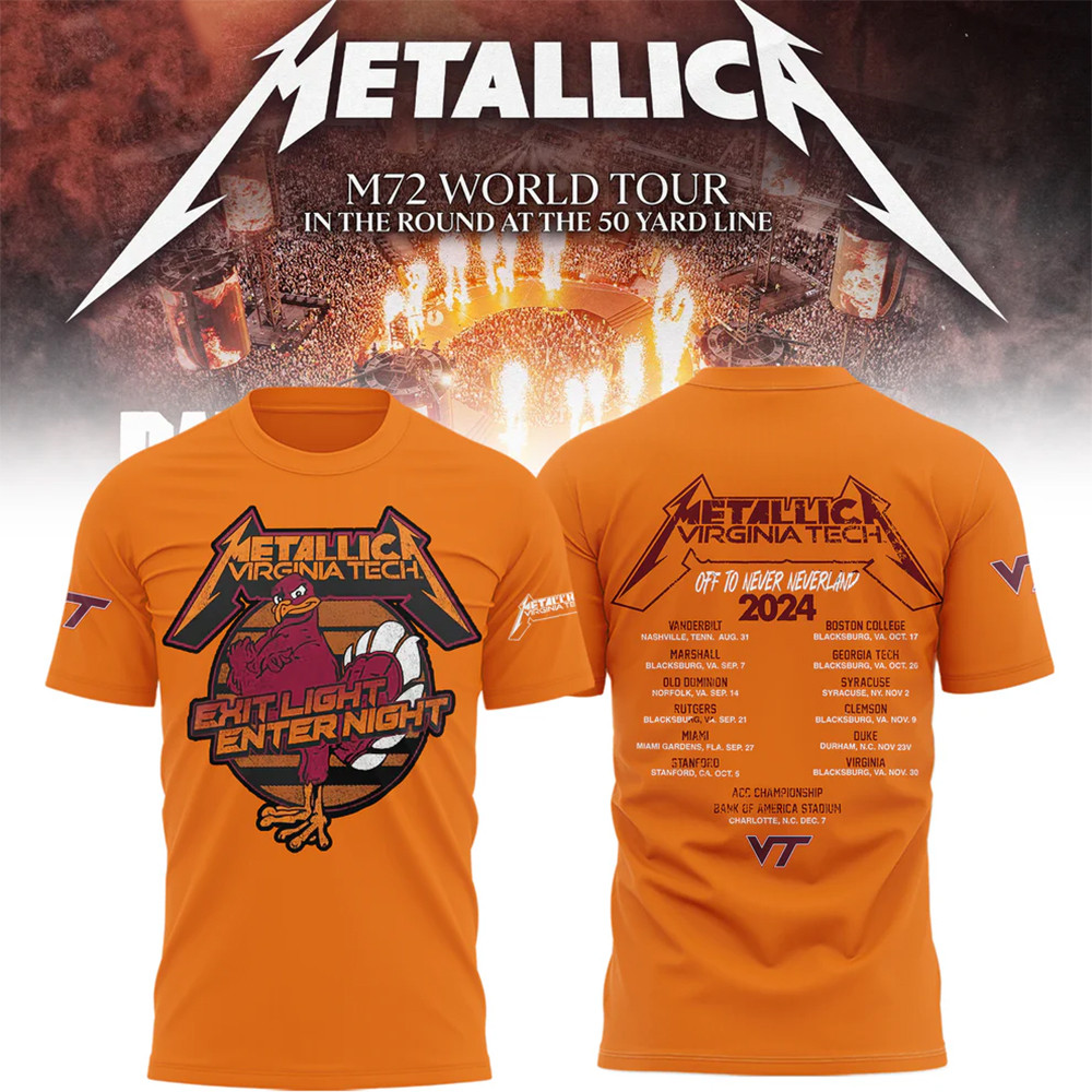 Virginia Tech Hokies Metallica T-Shirt Gift Ideas For Music Lovers