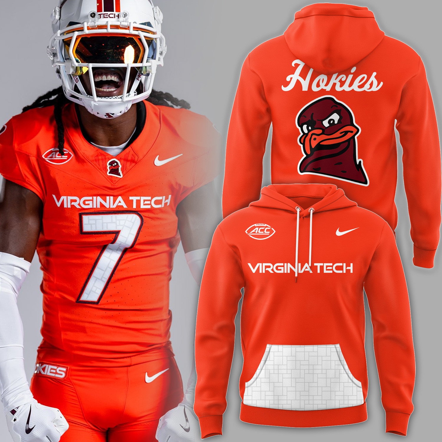 Virginia Tech Hokies Ncaa 2025  Orange Hoodie Fan Gift
