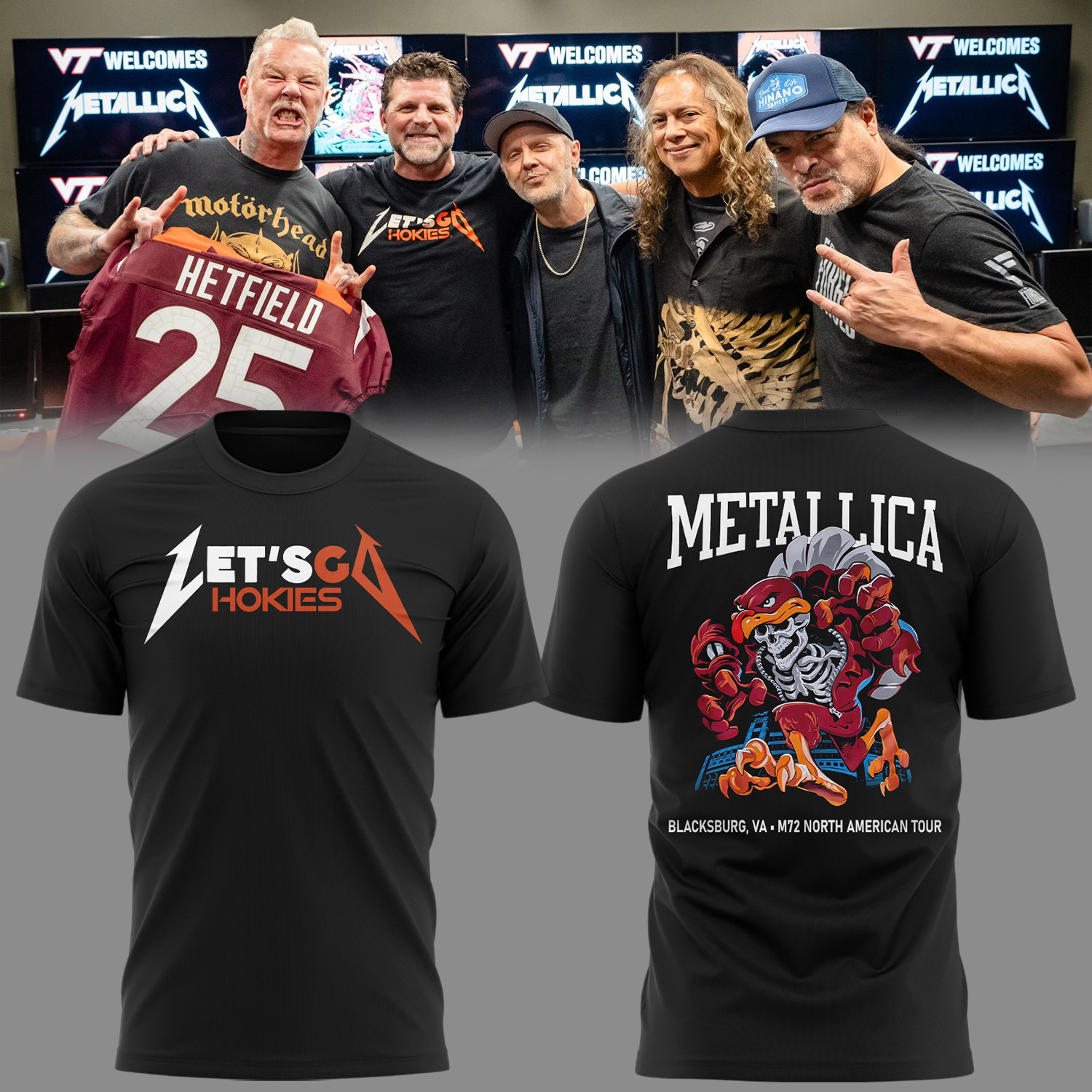 Virginia Tech Metallica M72 World Tour 2025 Black Shirt Gift For Rock Lovers
