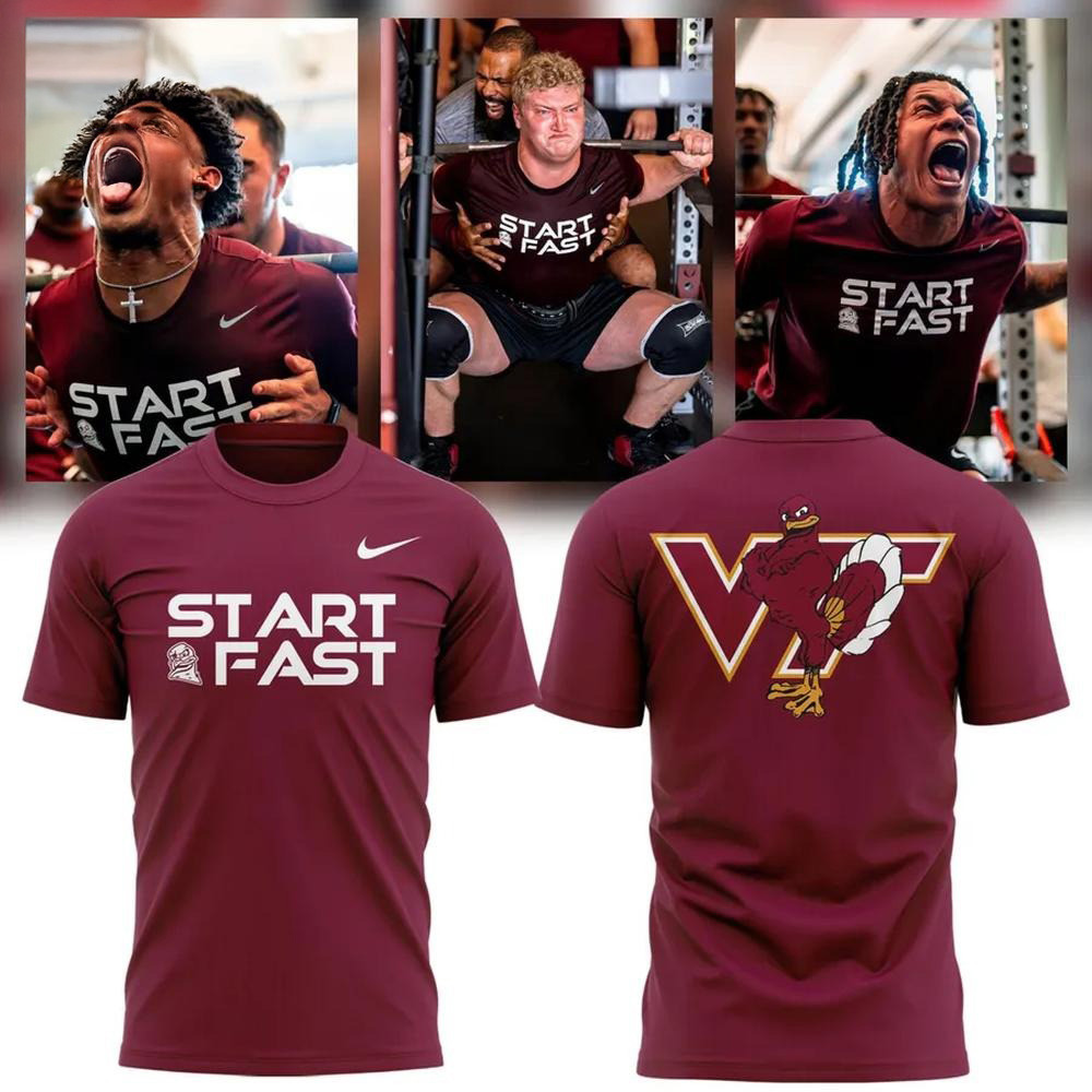 Virginia Tech Start Fast T-Shirt Metallica Virginia Tech Merch Music Lover Gifts For Him