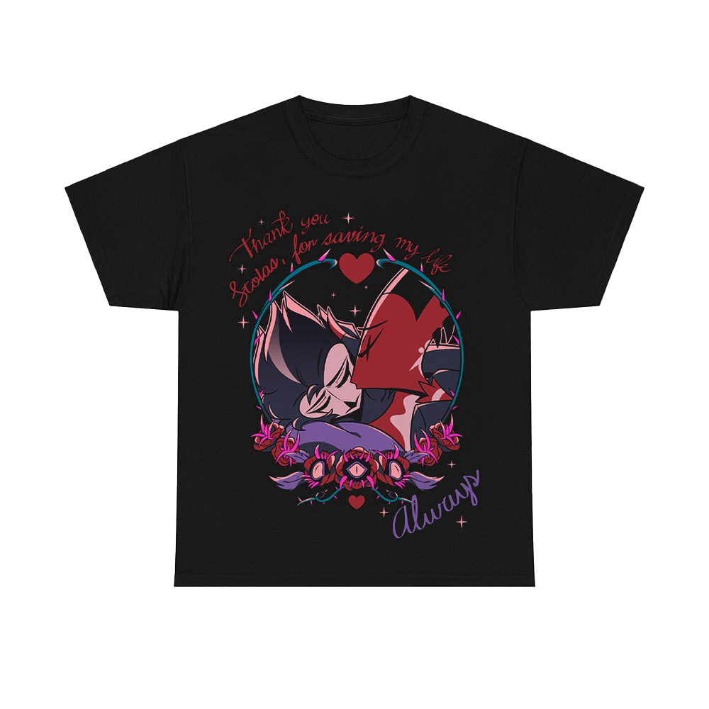 Vivziepop New Merch Shirt Thank You Stolas For Saving My Life Always T-Shirt Hazbin Hotel Merch