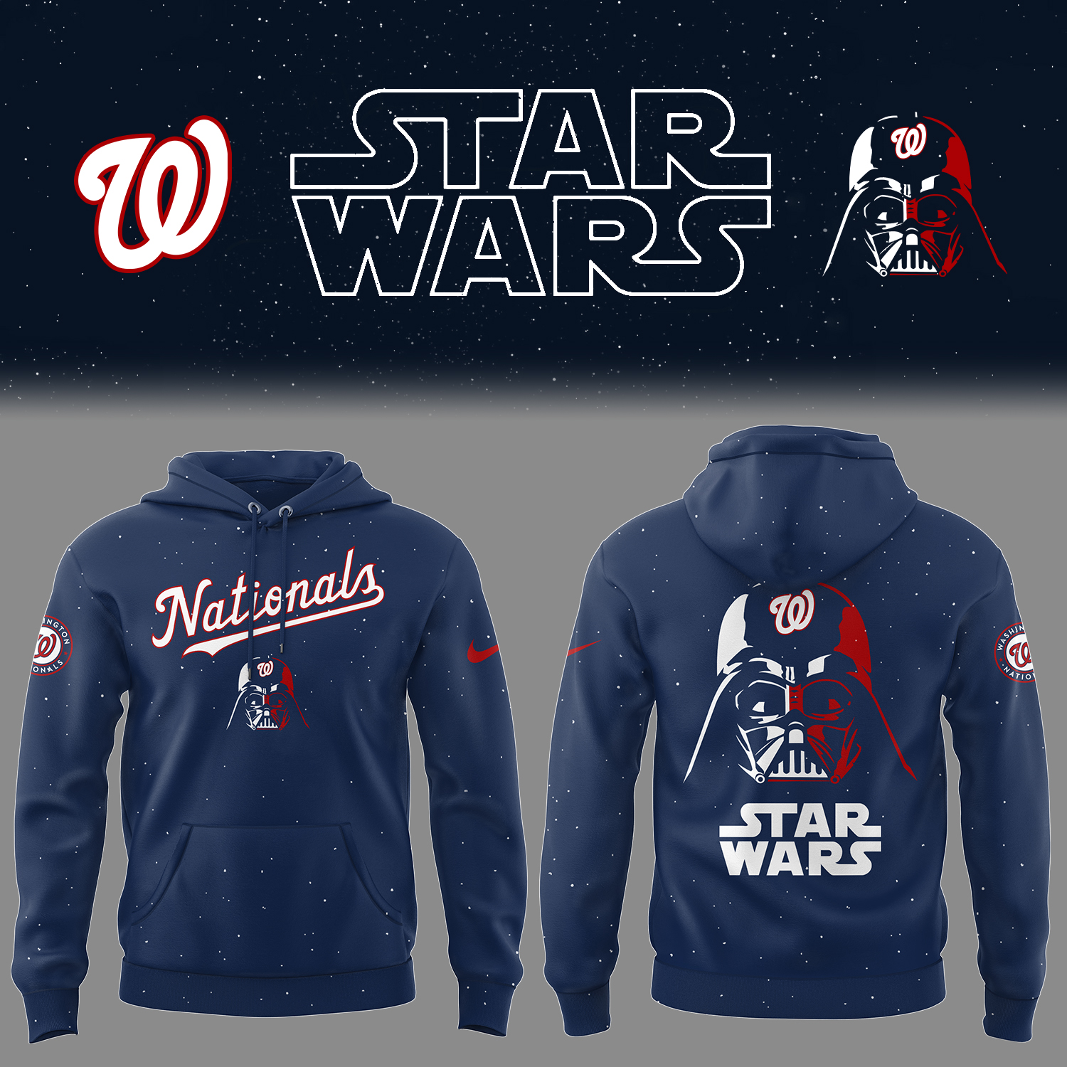 Washington Baseball Washington x Star Wars 2025 Hoodie Baseball FatherÃ¢â‚¬â„¢s Day Gifts