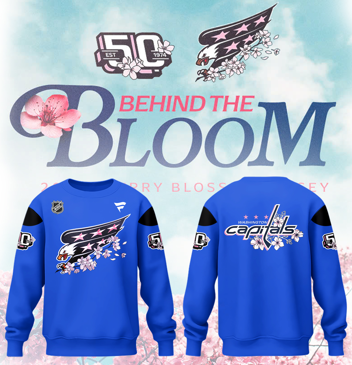 Washington Capitals Behind The Bloom Sweatshirt Good Gifts For Ice Hockey Players