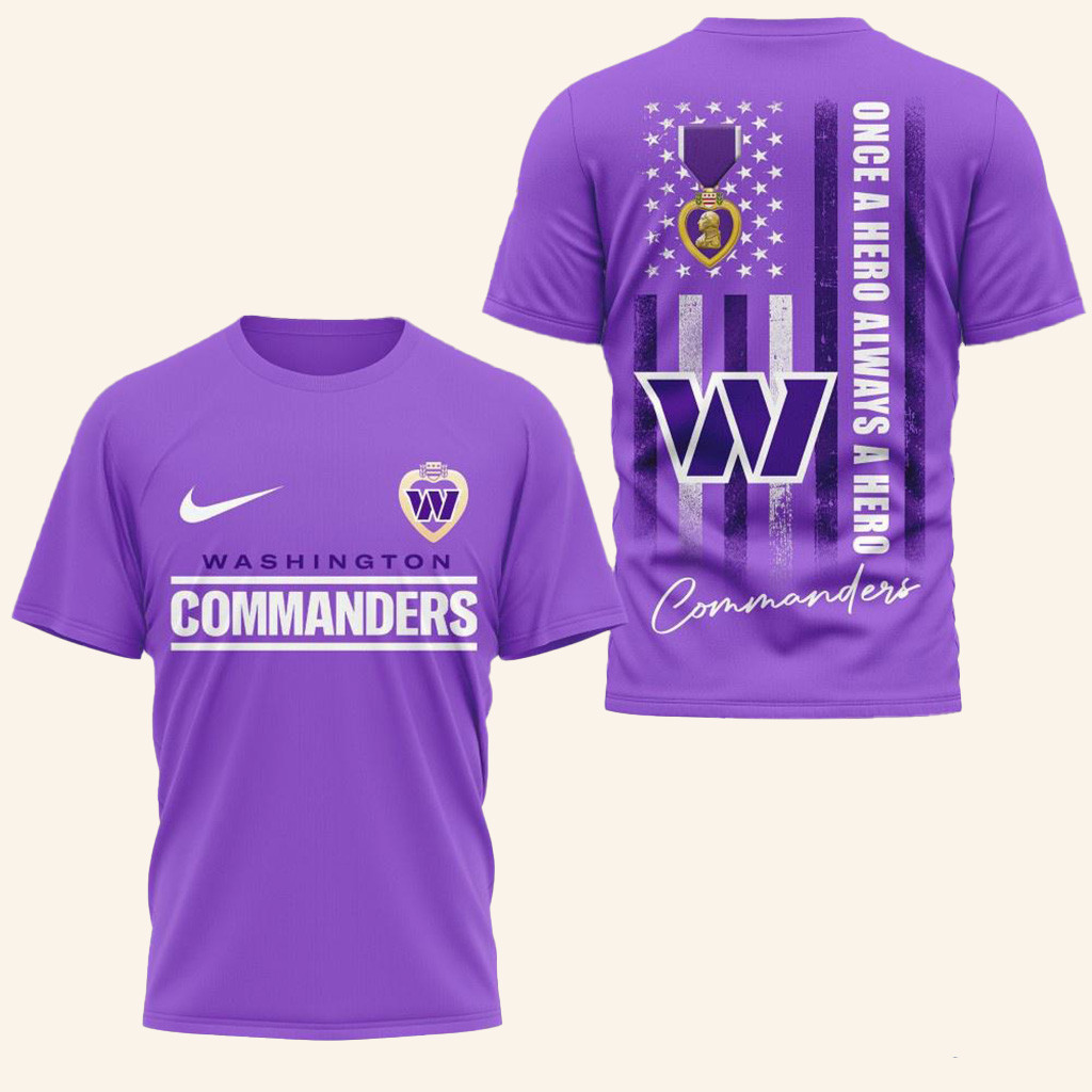 Washington Commanders National Purple Heart Day Shirt Washington Commanders Merch Him Gifts
