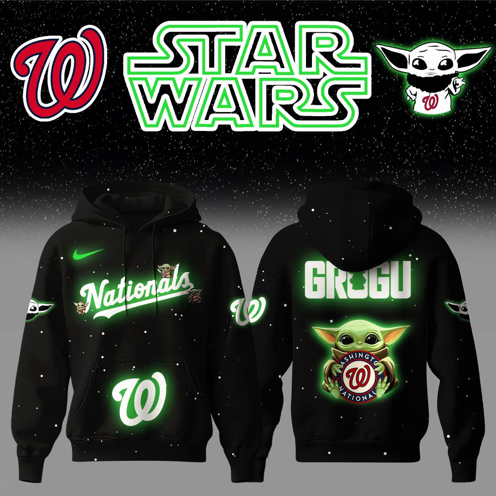 Washington Nationals x Stars Wars Baby Yoda Game Night Hoodie Gifts For Baseball Fans