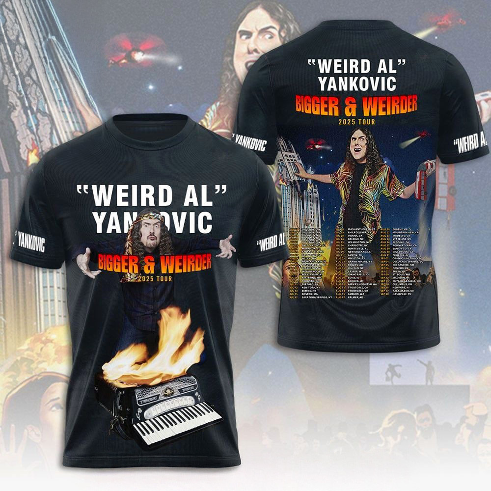 Weird AL Yankovic Bigger Weirder 2025 Tour T-Shirt Great Gifts For Dad
