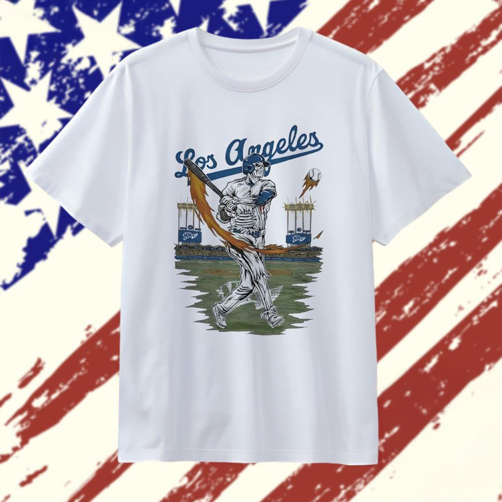 Welcome To Baseball Los Angeles Dodgers Skeleton Player T-Shirt Los Angeles Dodgers Merch