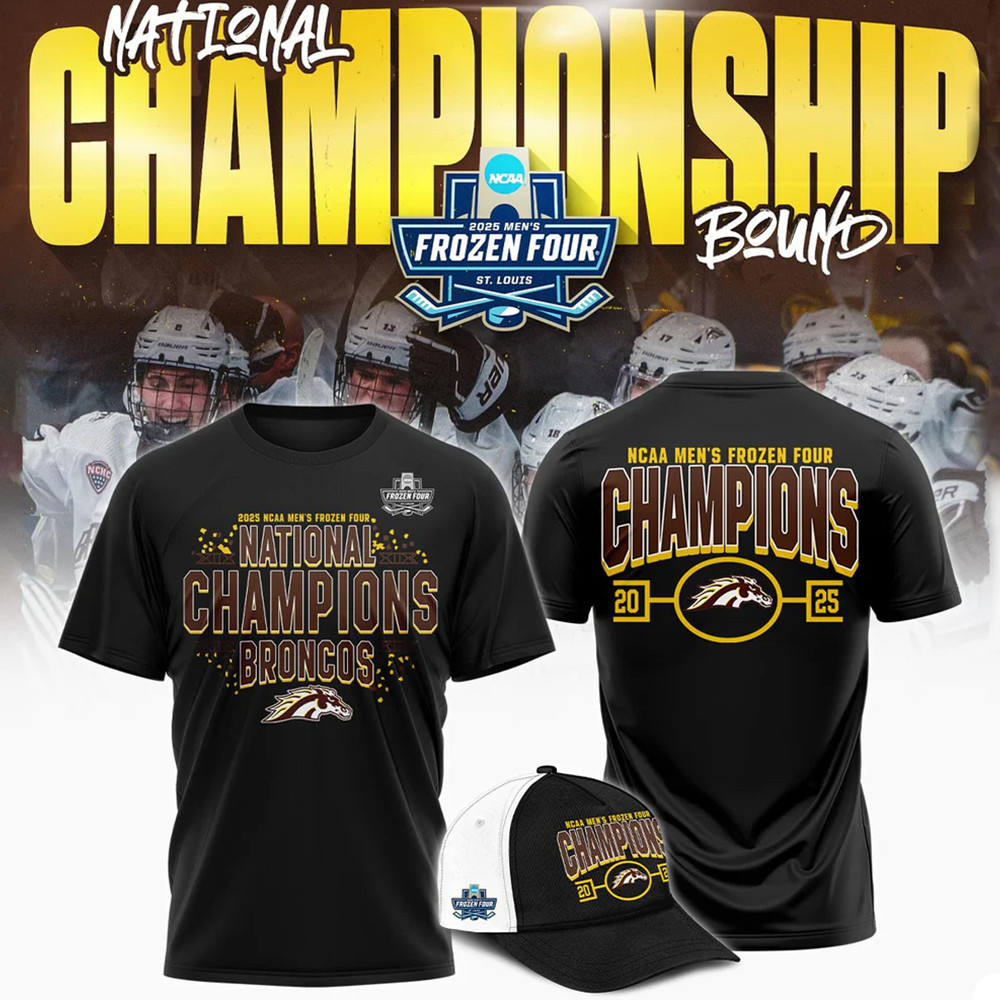 Western Michigan Broncos Frozen Four Championship 2025 Shirt Great Gifts For Hockey Fans