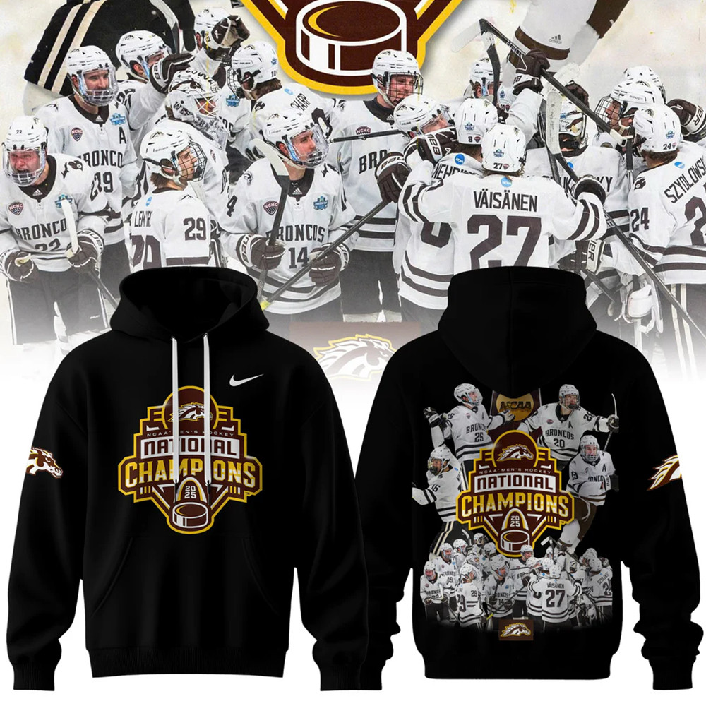 Western Michigan Broncos MenÃ¢â‚¬â„¢s Ice Hockey National Champions 2025 Hoodie Boyfriend Gifts