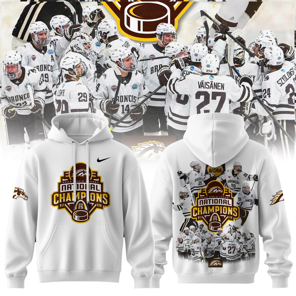 Western Michigan Broncos MenÃ¢â‚¬â„¢s Ice Hockey National Champions 2025 Hoodie Fans Gifts