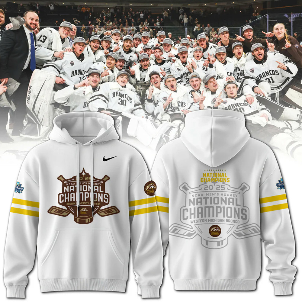 Western Michigan Broncos MenÃ¢â‚¬â„¢s Ice Hockey National Champions 2025 Hoodie Gifts For Dad