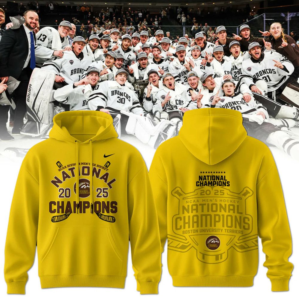 Western Michigan Broncos MenÃ¢â‚¬â„¢s Ice Hockey National Champions 2025 Hoodie Gifts For Dudes