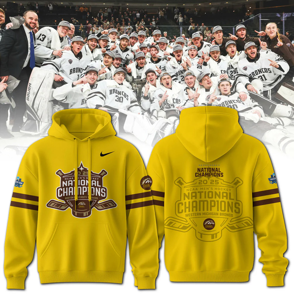 Western Michigan Broncos MenÃ¢â‚¬â„¢s Ice Hockey National Champions 2025 Hoodie Gifts For Son
