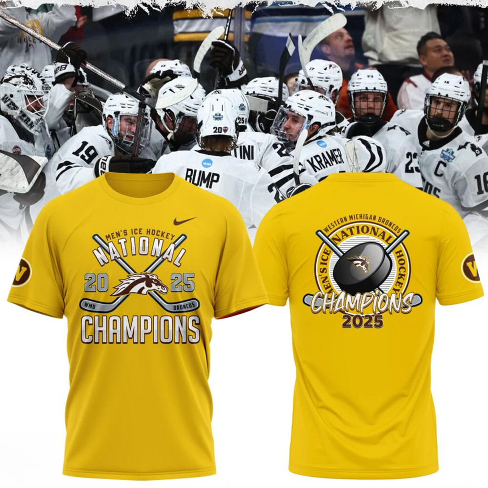 Western Michigan Broncos Mens Ice Hockey National Champions 2025 Shirt Gift Ideas For Him