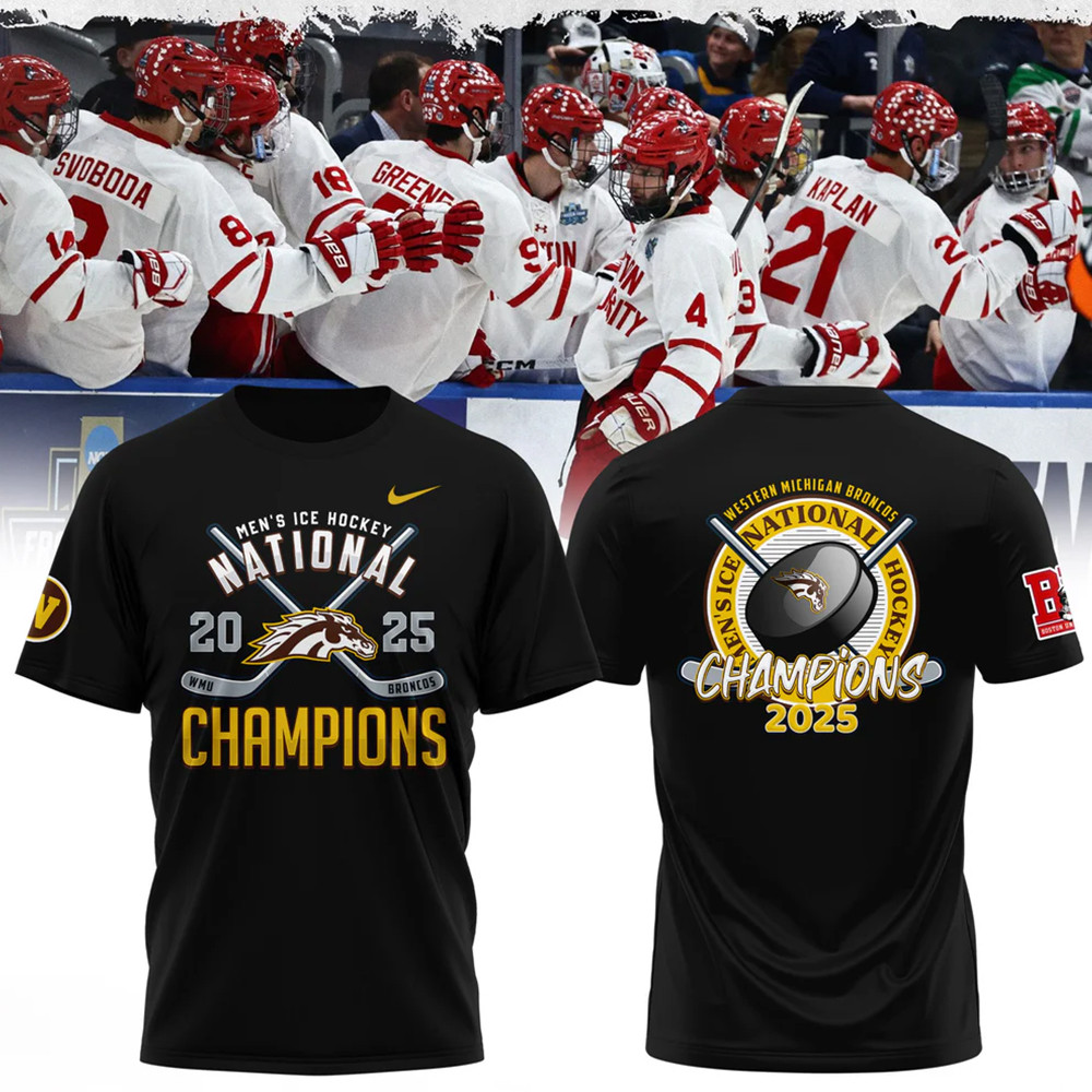 Western Michigan Broncos Mens Ice Hockey National Champions 2025 Shirt Gift Ideas For Him