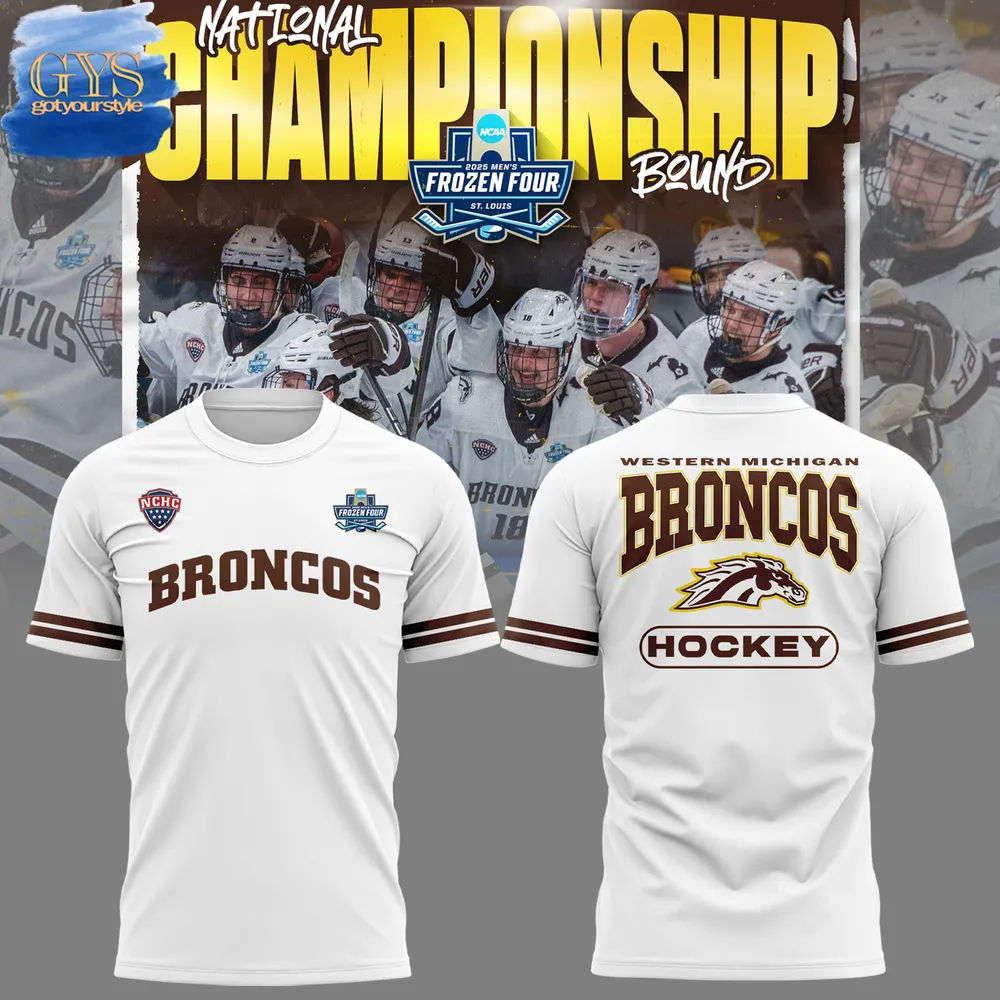Western Michigan Broncos WMU NCAA Hockey Champions 2025 T-Shirt Hoodie