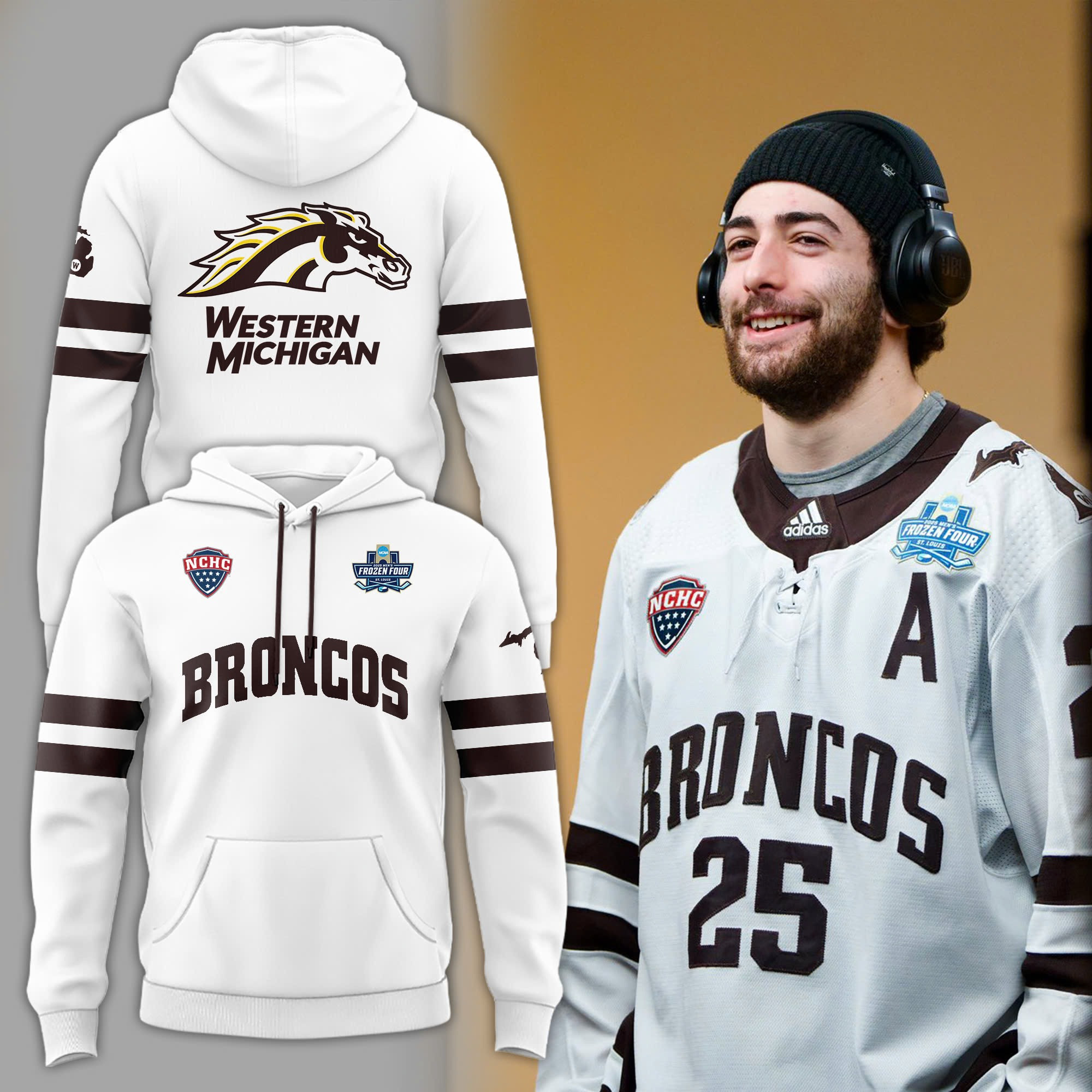 Western Michigan National Championship Gear Hoodie 2025 Hockey Frozen Four Merch