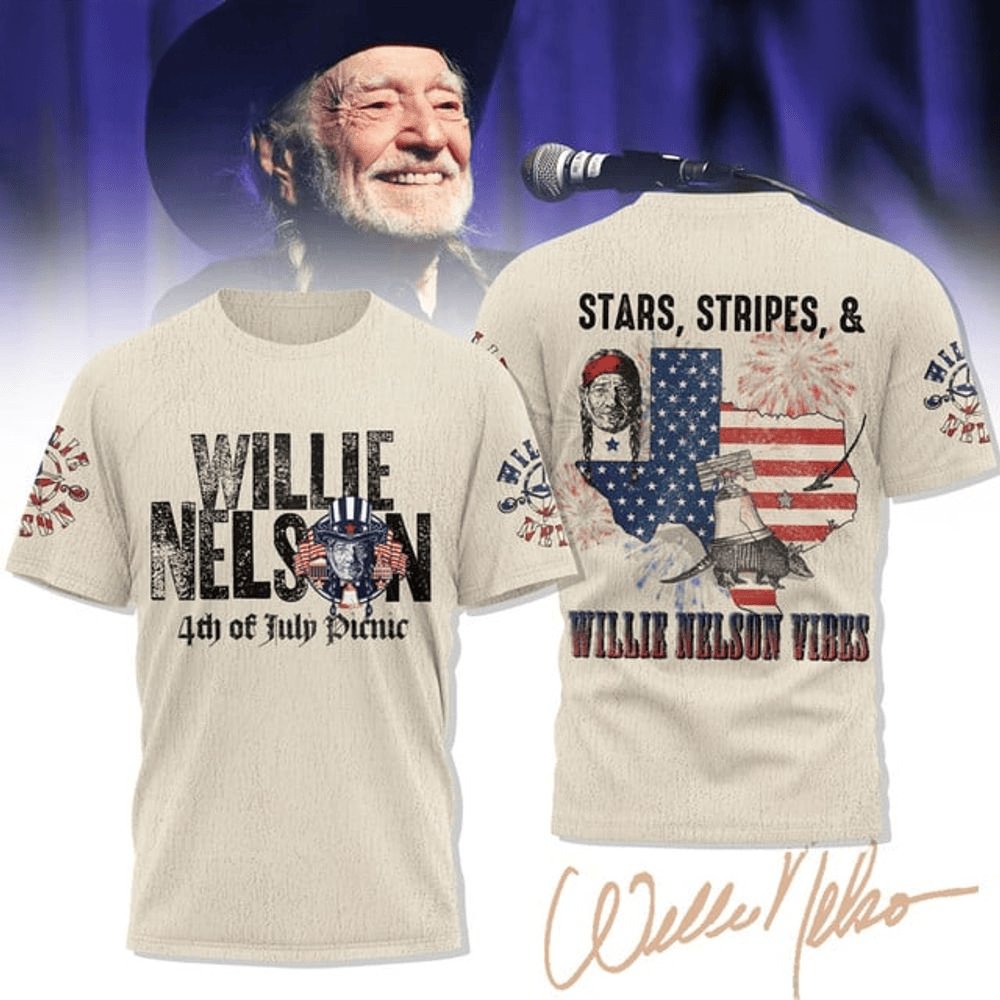 Willie Nelson Happy Independence Day 2025 Shirt Willie Nelson Merch Fathers Day Gifts For Grandpa
