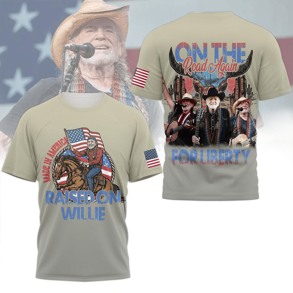 Willie Nelson Made In America One The Road Again For Liberty Hoodie T-Shirt Willie Nelson Merch