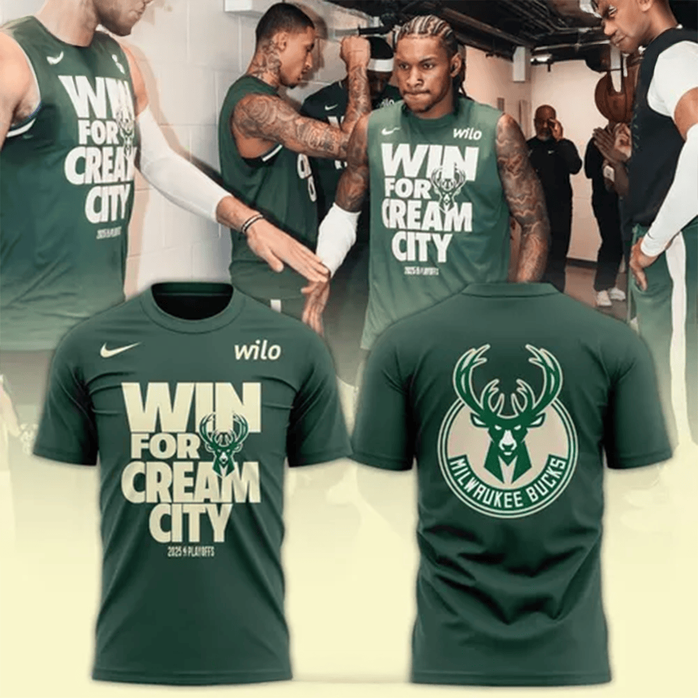 Win For Cream City 2025 Playoffs Milwaukee Bucks T-Shirt Dad Gifts For Fathers Day 2025