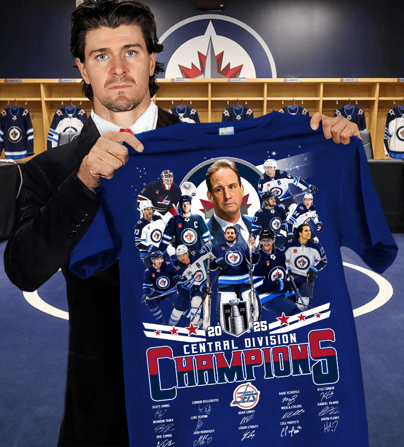 Winnipeg Jets 2025 Central Division Champions T-Shirt Stepdad Gifts For Fathers Day
