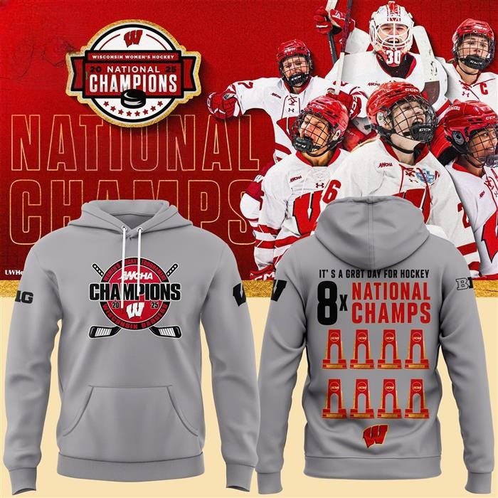 Wisconsin Badgers WomenÃ¢â‚¬â„¢s Hockey National Champions Hoodie Gifts For Hockey Fan