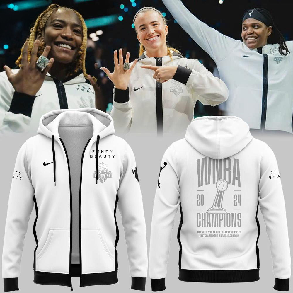 WNBA Champions New York Liberty Fenty Beauty  Edition Zip Hoodie New York Liberty Merch Best Gift For Basketball Lovers