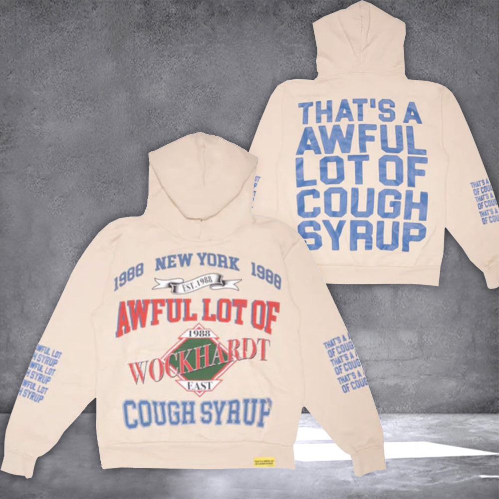 Wockhardt Cough Syrup Hoodie Ã¢â‚¬â€œ Awful Lot Of Cough Syrup Merch