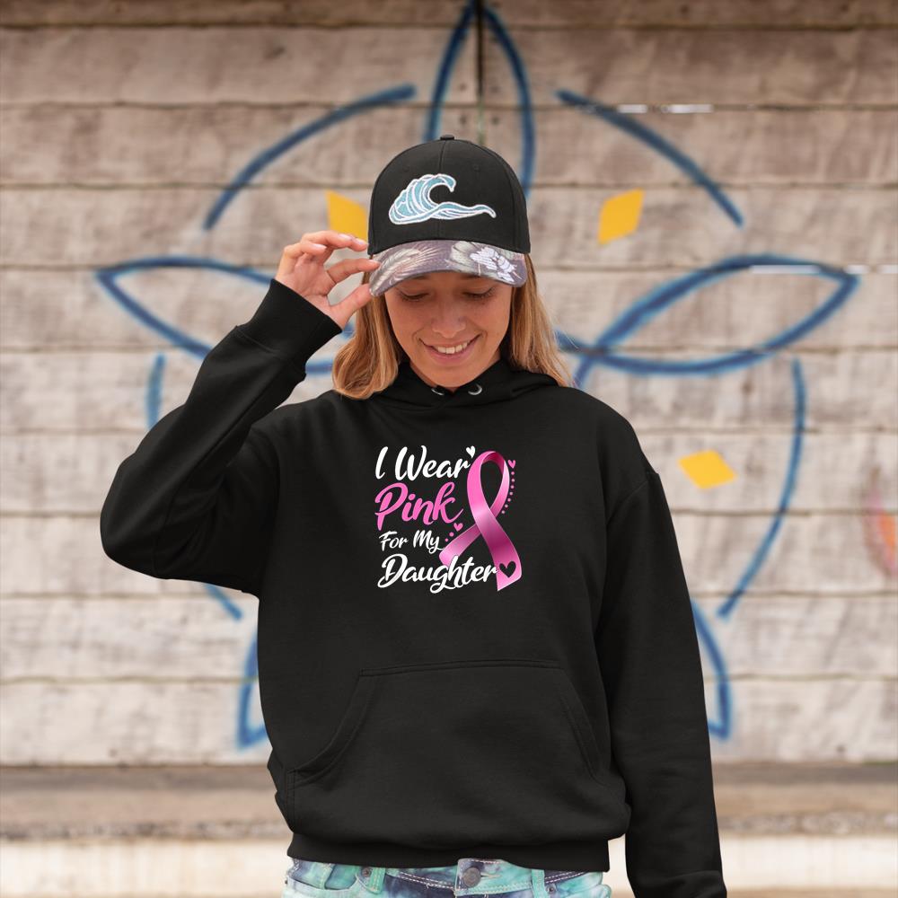 Woman I Wear Pink For My Daughter Breast Cancer Awareness