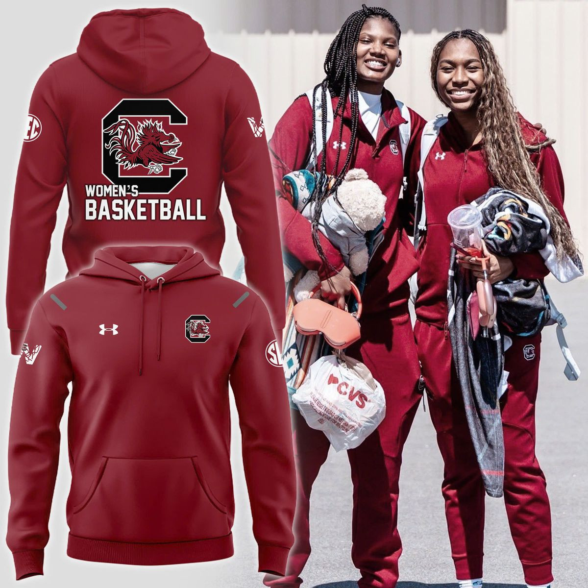 WomenÃ¢â‚¬â„¢s Basketball Scg Uniform Red Hoodie Gift Ideas For Basketball Lovers