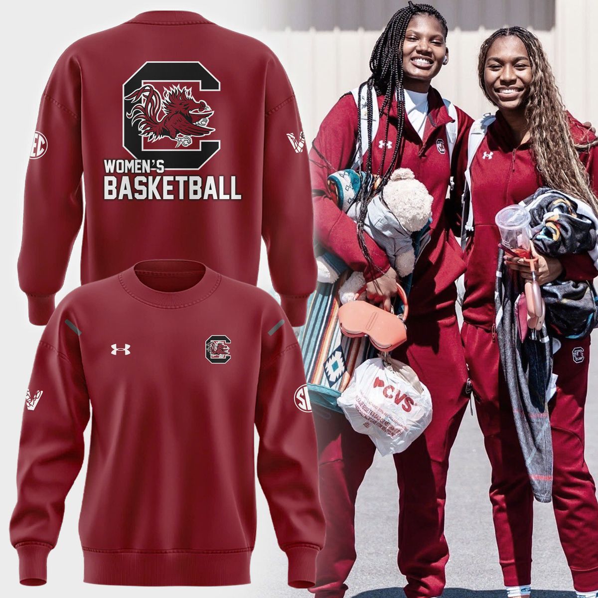 WomenÃ¢â‚¬â„¢s Basketball Scg Uniform Red Sweatshirt Gift Ideas For Basketball Lovers