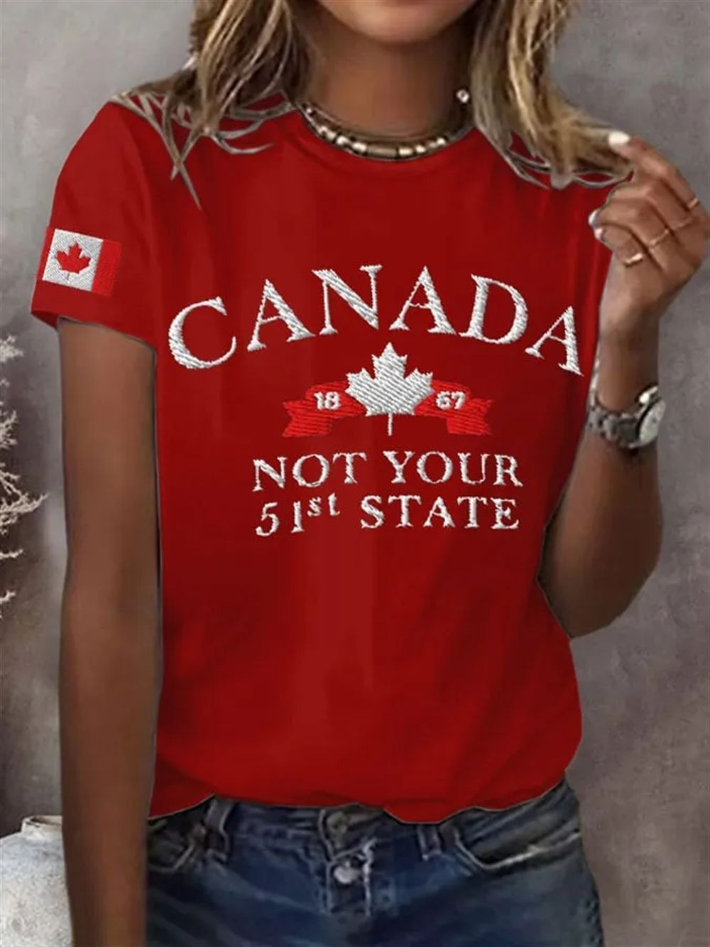 Womens Canada Not Your 51st State Print T-Shirt