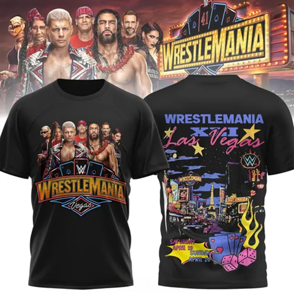 WrestleMania XLI Las Vegas 2025 T-Shirt WrestleMania Merch Gifts For Fathers Day Ideas