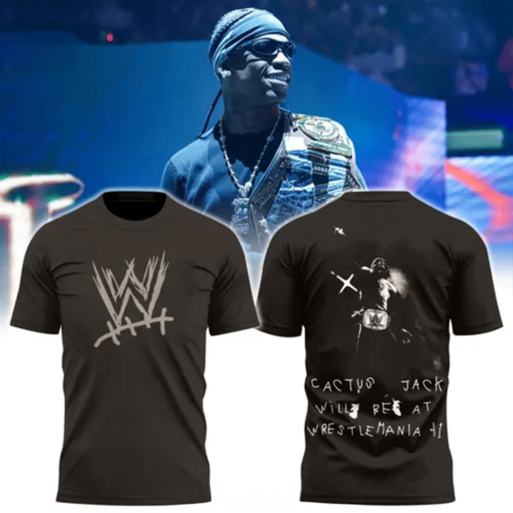 WrestleMania XLI Travis Scott 2025 T-Shirt WrestleMania Merch Gifts For Fathers Day From Wife